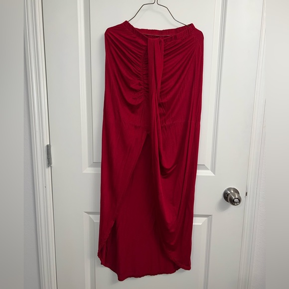 Red scrunched high low dress! - Picture 1 of 2